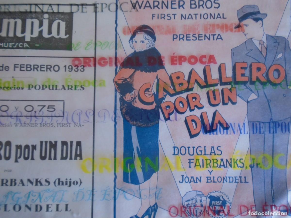 Cine: (OH-017)PROGRAMA CABALLERO POR UN DIA A&Ntilde;O 1933- TEATRO OLIMPIA (HUESCA)