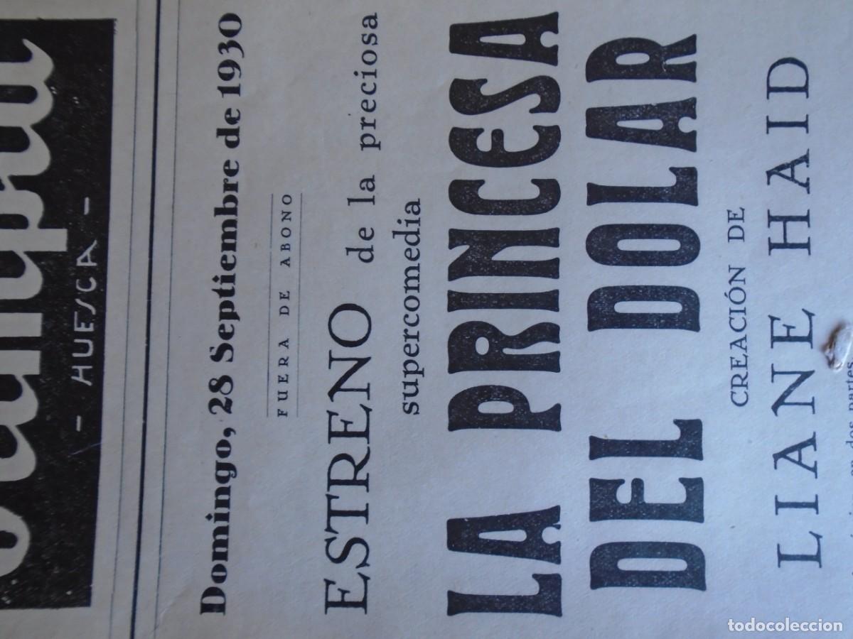 Cine: (OH-43)PROGRAMA LA PRINCESA DEL DOLAR A&Ntilde;O 1930- TEATRO OLIMPIA (HUESCA) - Foto 2
