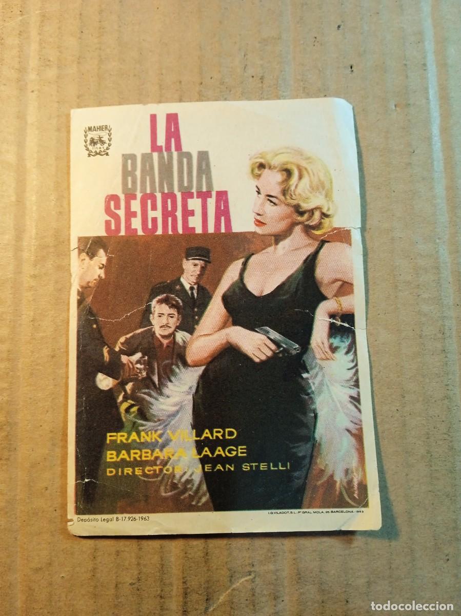  Foglietti di film di film antichi di cinema: FOLLETO DE MANO SIN PUBLICIDAD LA BANDA SECRETA