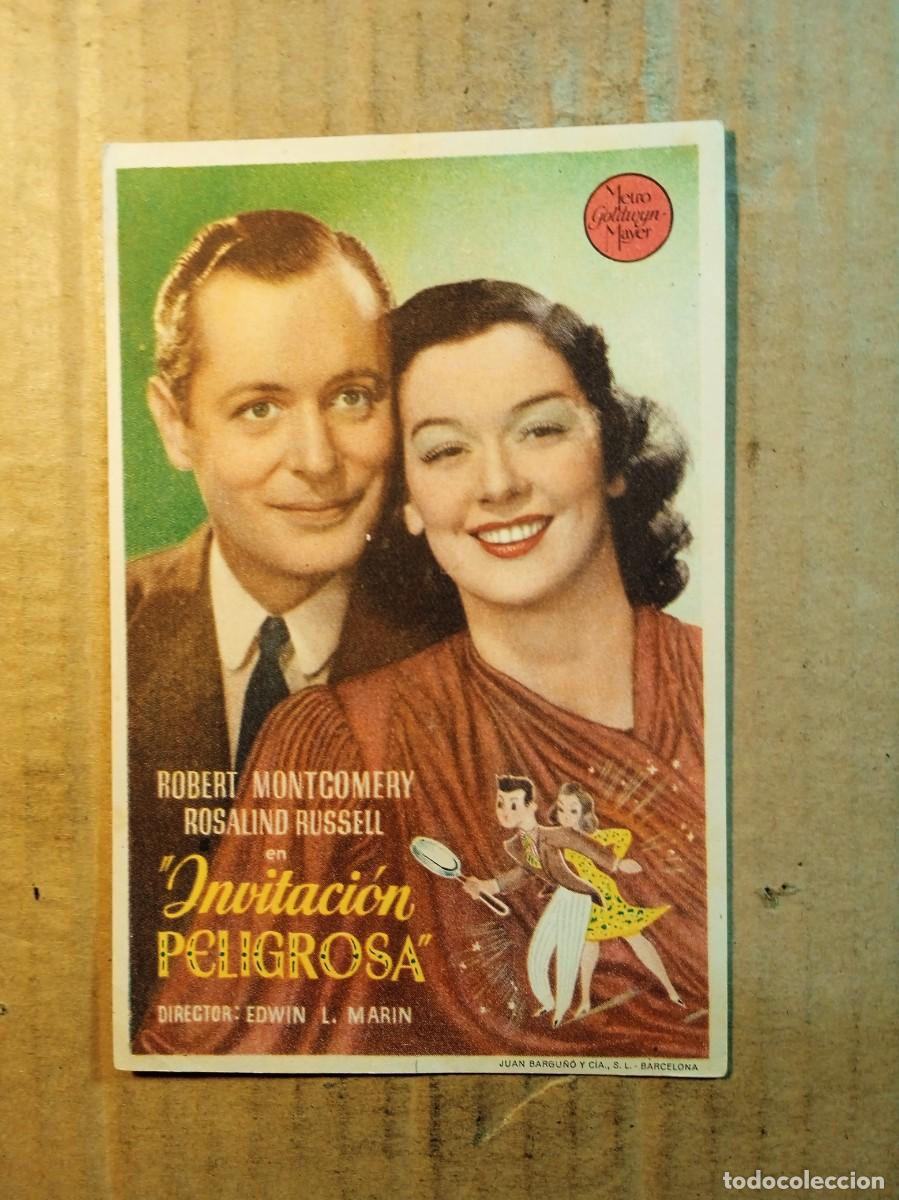 Folhetos de m&atilde;o de filmes antigos de cinema: FOLLETO DE MANO SIN PUBLICIDAD INVITACION PELIGROSA