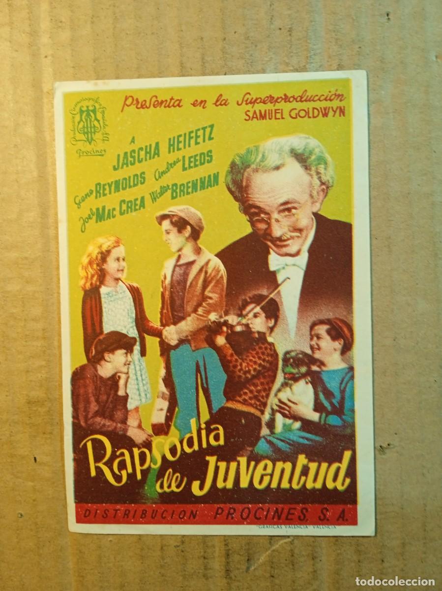  Flyers Publicitaires de films Anciens: FOLLETO DE MANO SIN PUBLICIDAD RAPSODIA DE JUVENTUD