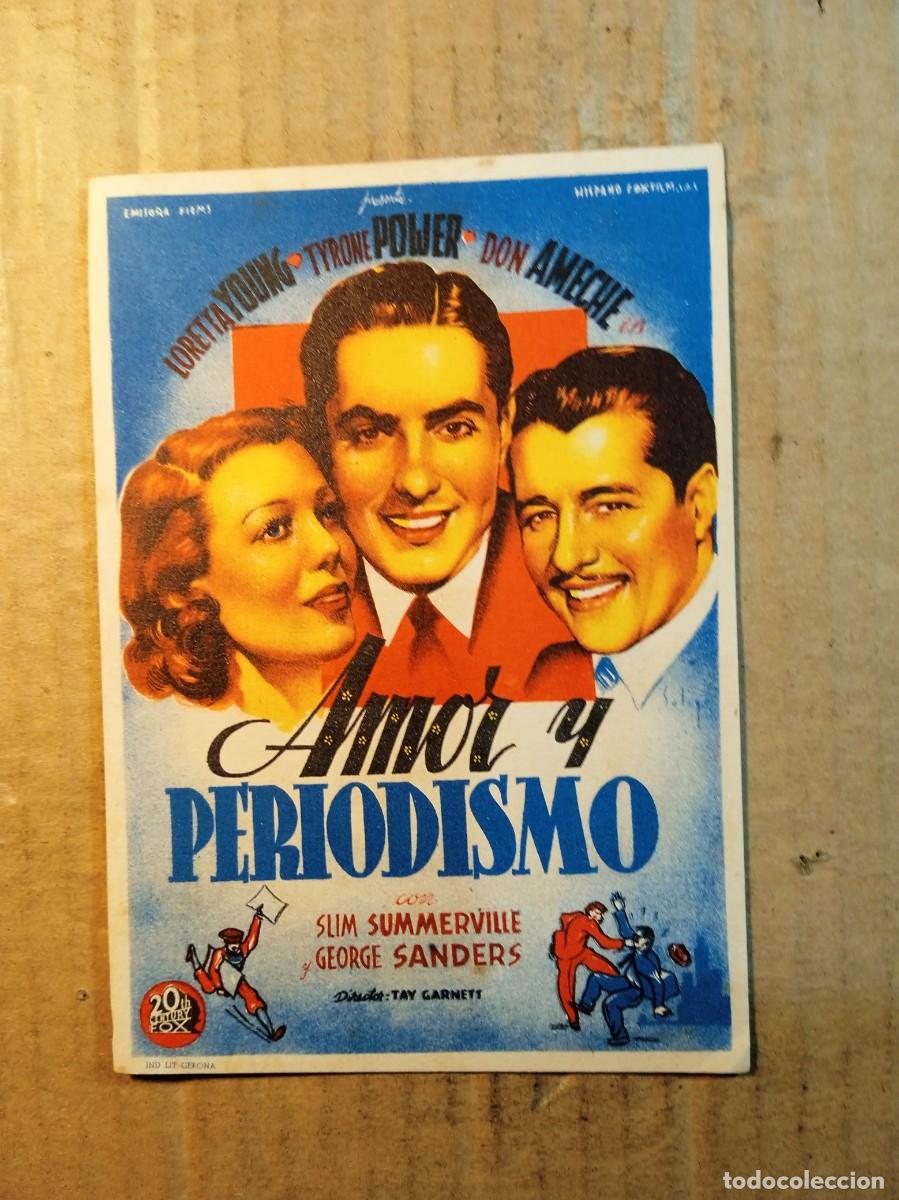  Flyers Publicitaires de films Anciens: FOLLETO DE MANO SIN PUBLICIDAD AMOR Y PERIODISMO