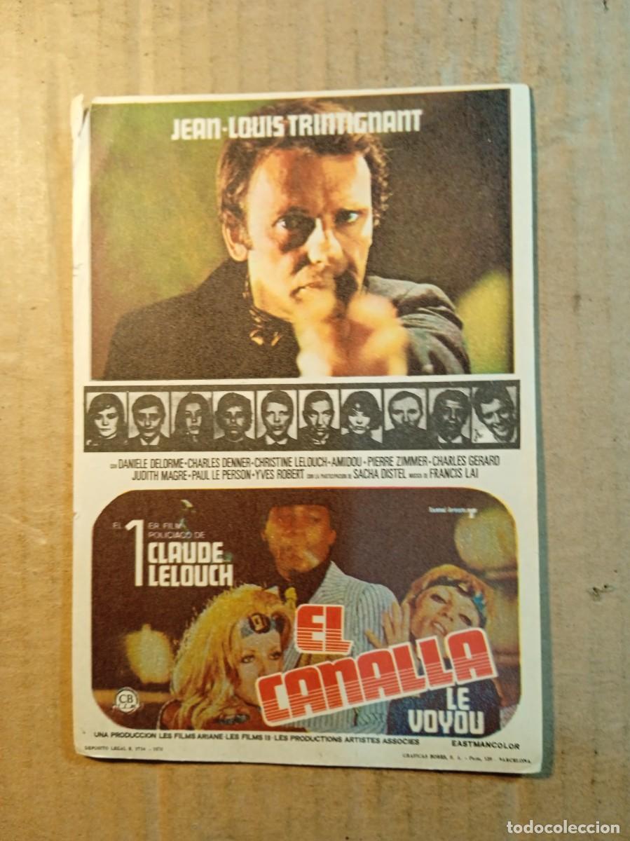 Folhetos de m&atilde;o de filmes antigos de cinema: FOLLETO DE MANO SIN PUBLICIDAD EL CANALLA