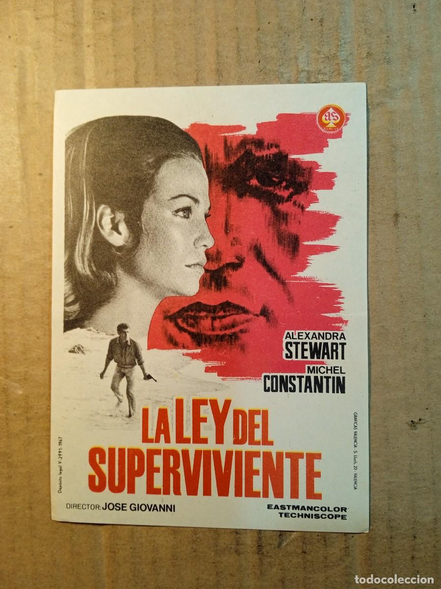 Folhetos de m&atilde;o de filmes antigos de cinema: FOLLETO DE MANO SIN PUBLICIDAD LA LEY DEL SUPERVIVIENTE