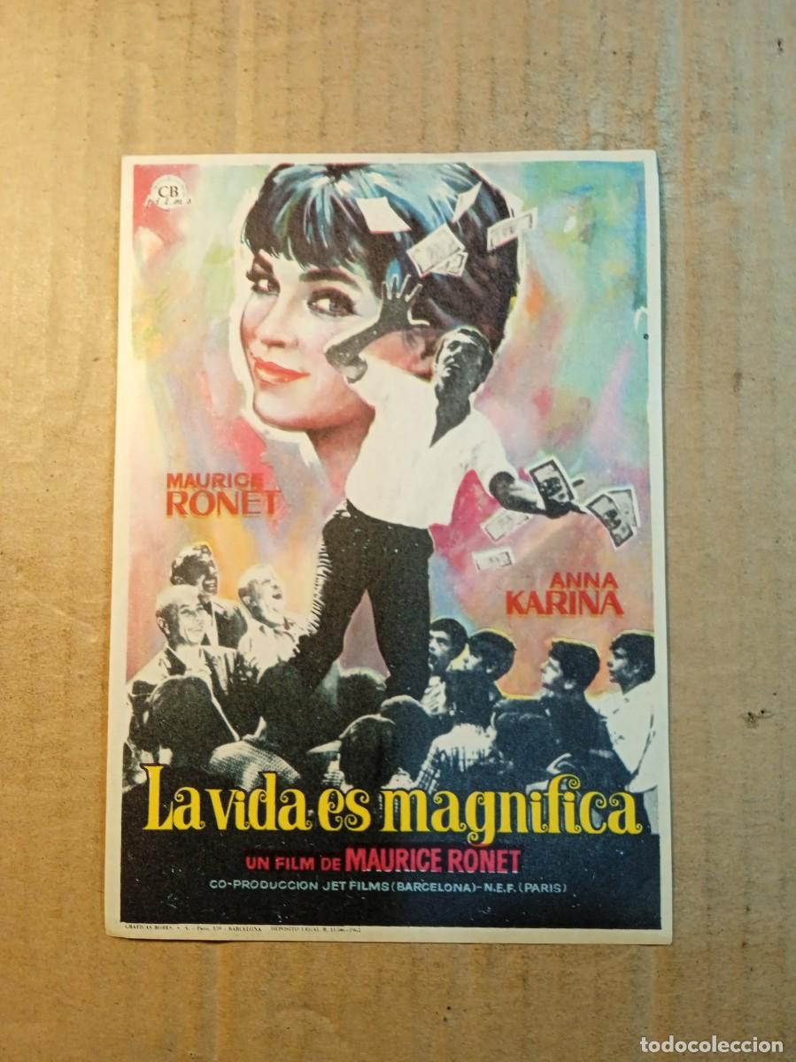  Flyers Publicitaires de films Anciens: FOLLETO DE MANO SIN PUBLICIDAD LA VIDA ES MAGNIFICA