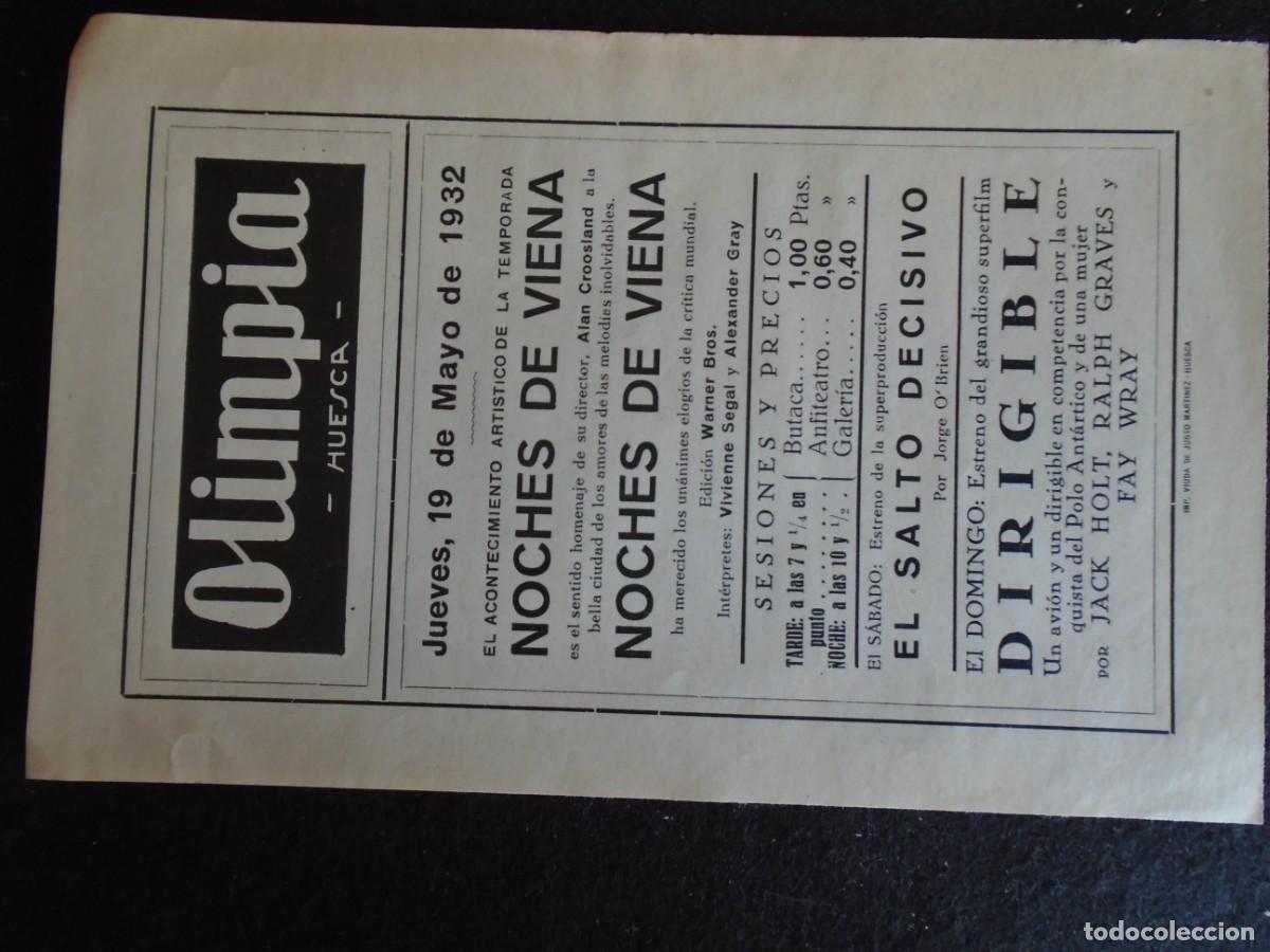 Cine: (OH-53)PROGRAMA NOCHES DE VIENA A&Ntilde;O 1932 - TEATRO OLIMPIA (HUESCA)