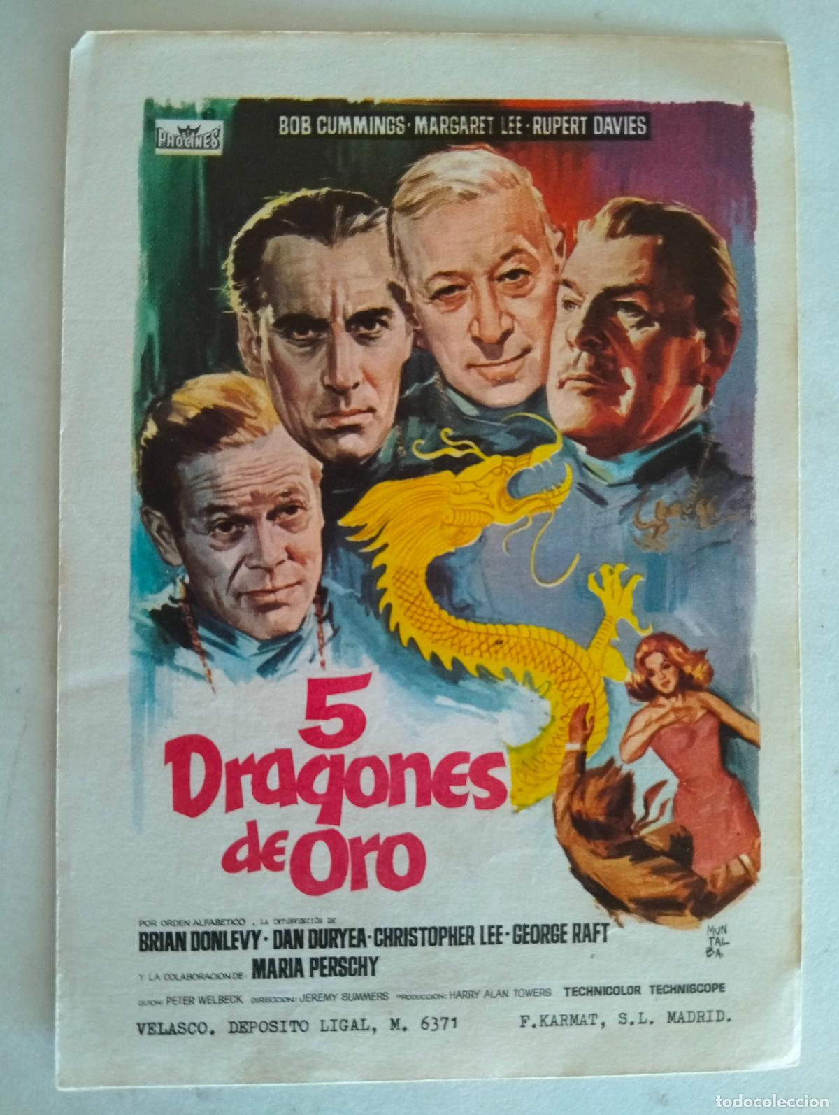 Cine: FOLLETO DE CINE, 5 DRAGONES DE ORO