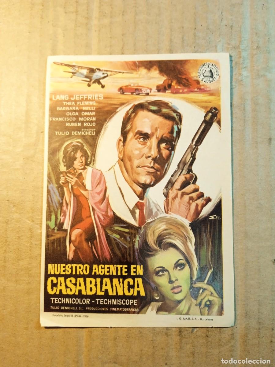  Foglietti di film di film antichi di cinema: FOLLETO DE MANO SIN PUBLICIDAD NUESTRO AGENTE EN CASABLANCA