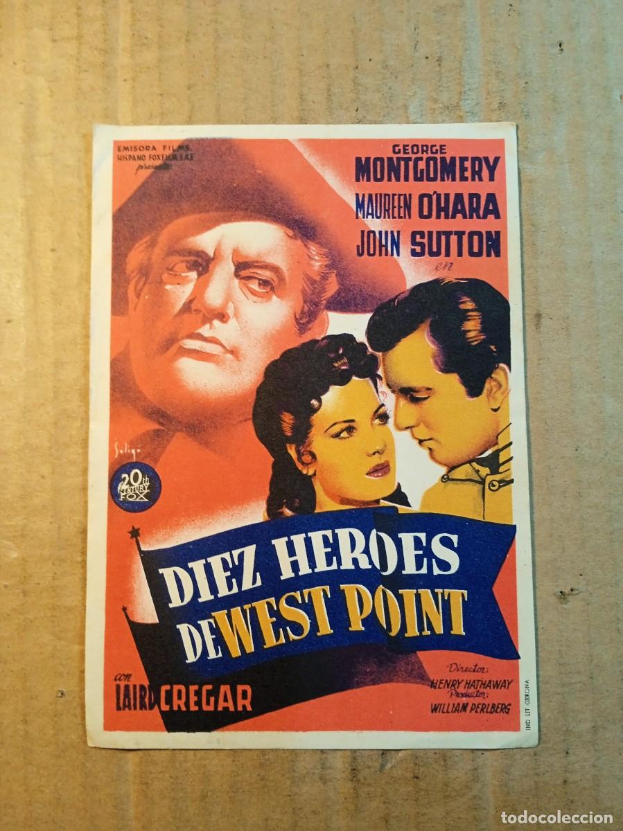 Cine: FOLLETO DE MANO SIN PUBLICIDAD DIEZ HEROES DE WEST POINT