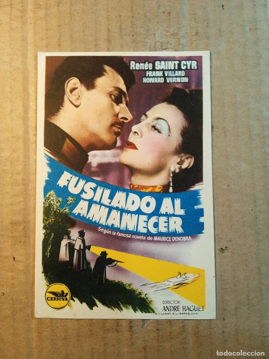  Flyers Publicitaires de films Anciens: FOLLETO DE MANO SIN PUBLICIDAD FUSILADO AL AMANECER