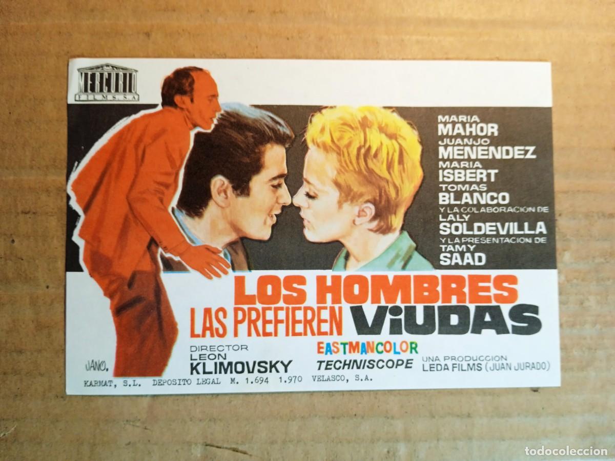 Folhetos de m&atilde;o de filmes antigos de cinema: FOLLETO DE MANO SIN PUBLICIDAD LOS HOMBRES LAS PREFIEREN VIUDAS