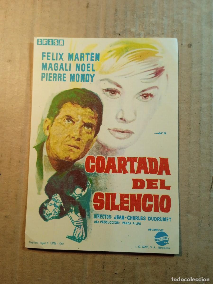  Flyers Publicitaires de films Anciens: FOLLETO DE MANO SIN PUBLICIDAD COARTADA DEL SILENCIO