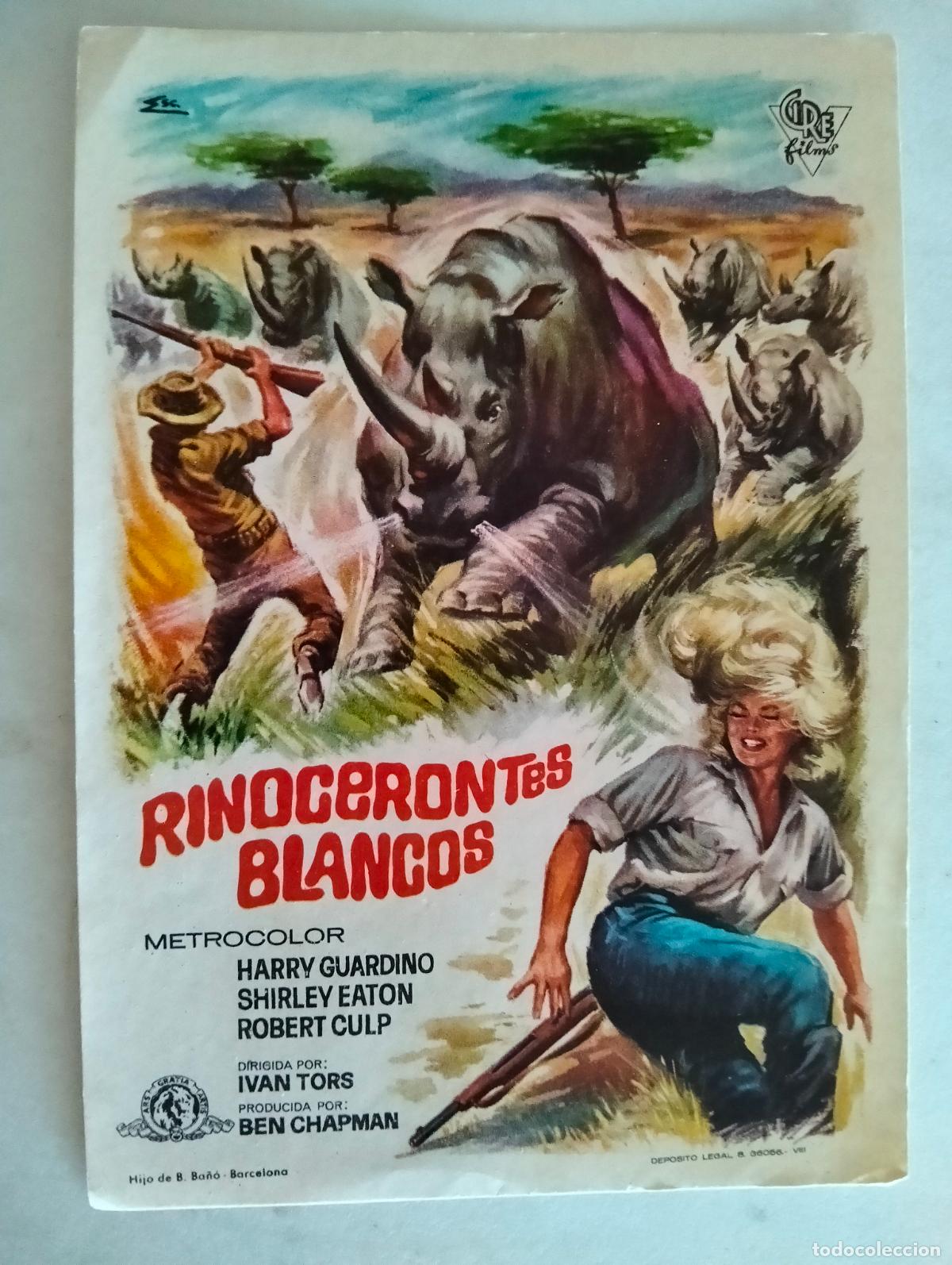 Cine: FOLLETO DE CINE, RINOCERONTES BLANCOS