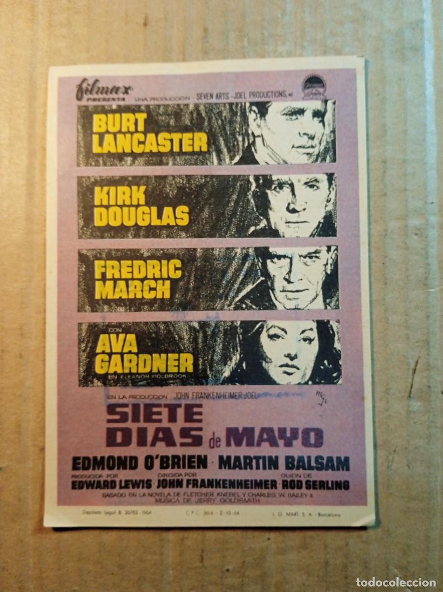  Flyers Publicitaires de films Anciens: FOLLETO DE MANO SIN PUBLICIDAD SIETE DIAS DE MAYO