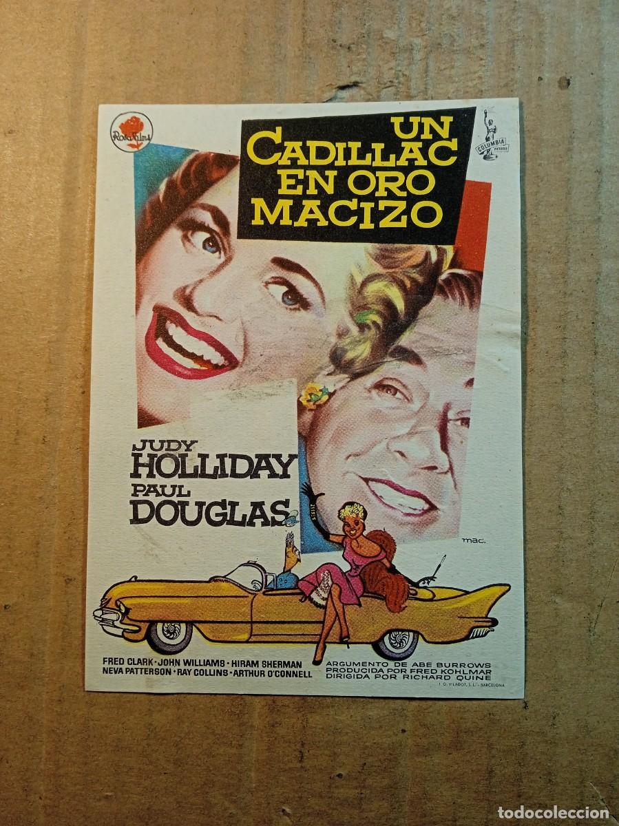 Folhetos de m&atilde;o de filmes antigos de cinema: FOLLETO DE MANO SIN PUBLICIDAD UN CADILLAC EN ORO MACIZO
