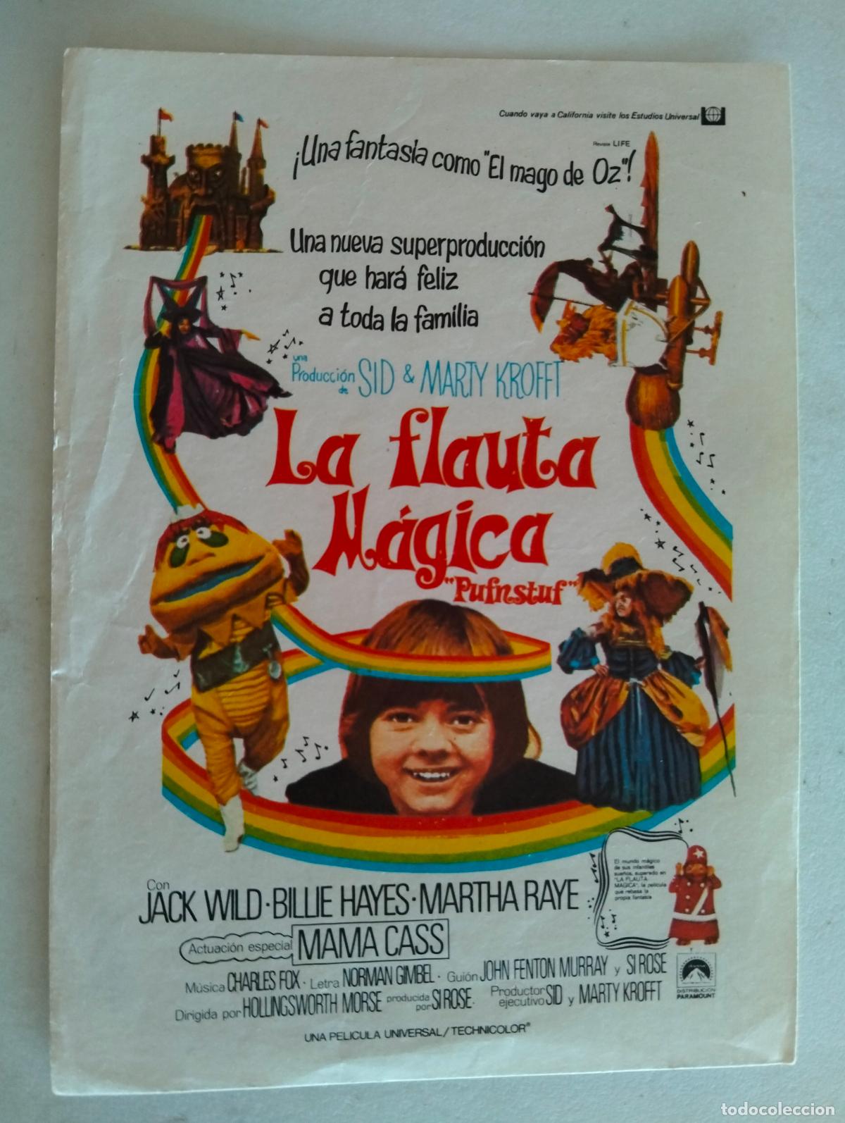 Cine: FOLLETO DE CINE, LA FLAUTA MAGICA