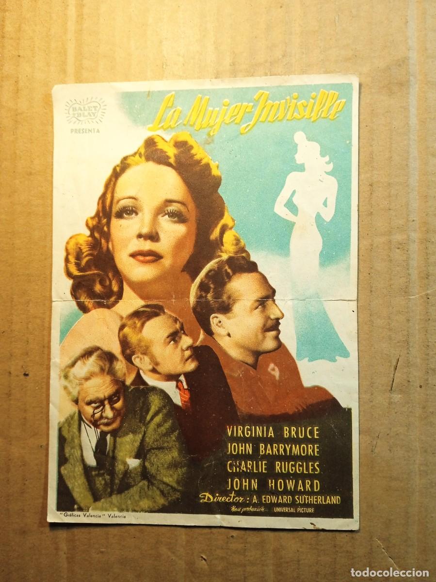  Flyers Publicitaires de films Anciens: FOLLETO DE MANO SIN PUBLICIDAD LA MUJER INVISIBLE