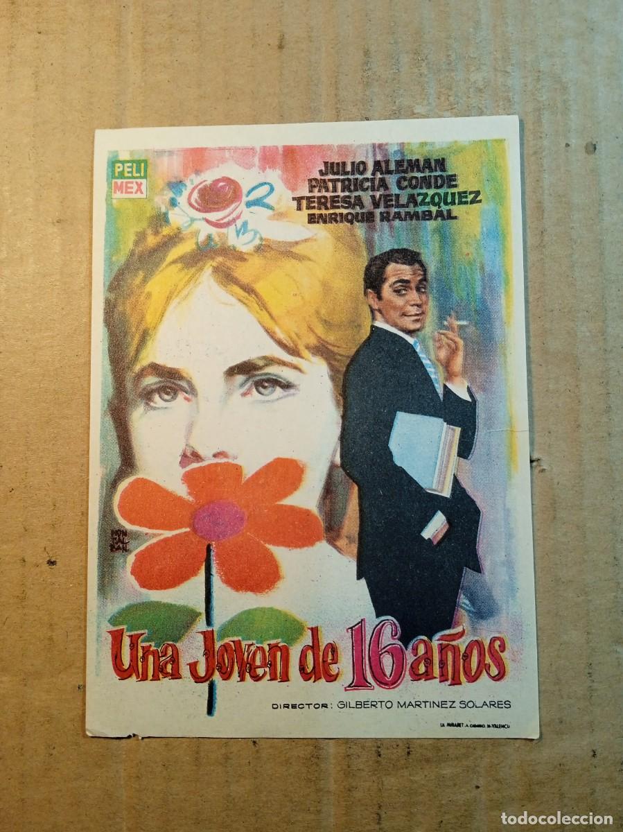  Flyers Publicitaires de films Anciens: FOLLETO DE MANO SIN PUBLICIDAD UNA JOVEN DE 16 A&Ntilde;OS
