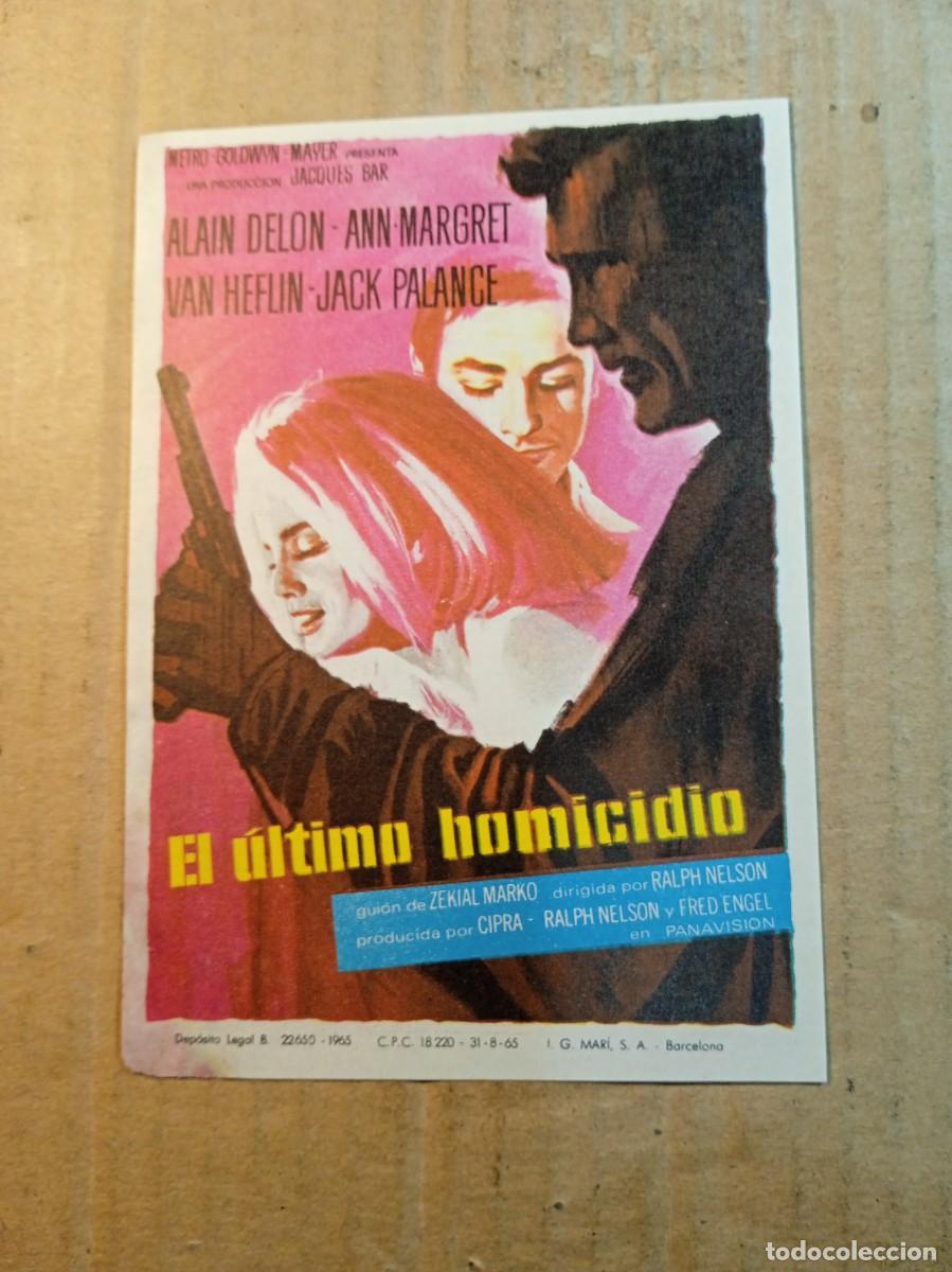 Folhetos de m&atilde;o de filmes antigos de cinema: FOLLETO DE MANO SIN PUBLICIDAD EL ULTIMO HOMICIDIO