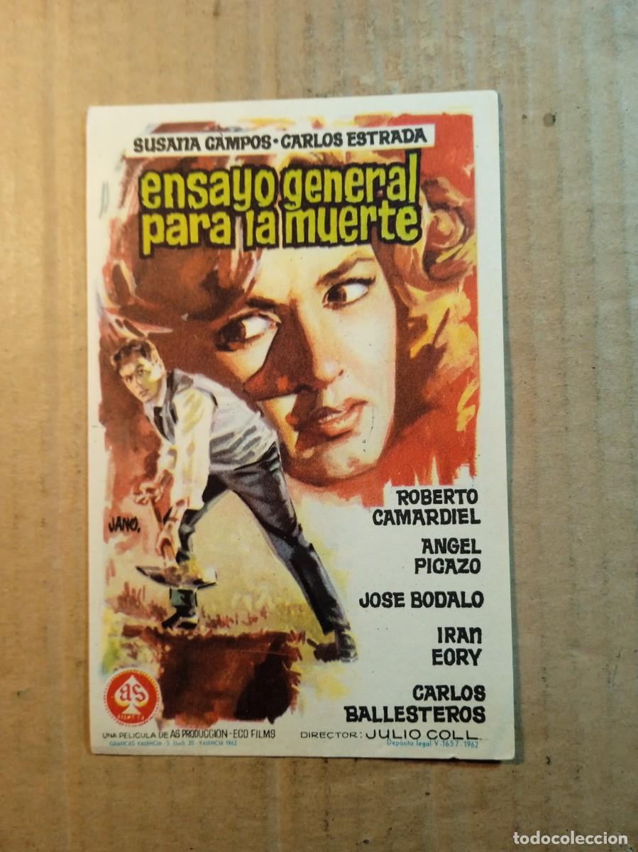  Flyers Publicitaires de films Anciens: FOLLETO DE MANO SIN PUBLICIDAD ENSAYO GENERAL PARA LA MUERTE