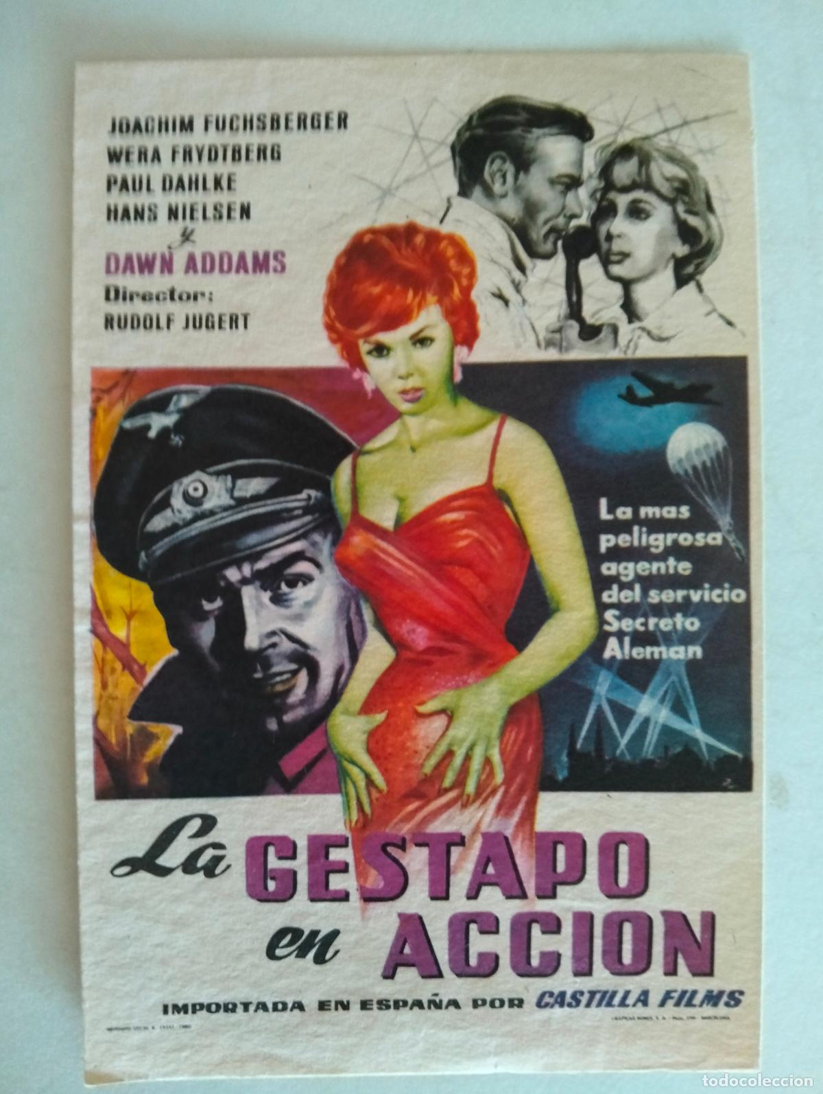 Cine: FOLLETO DE CINE, LA GESTAPO EN ACCION