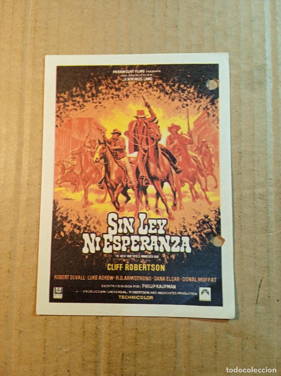  Flyers Publicitaires de films Anciens: FOLLETO DE MANO SIN PUBLICIDAD SIN LEY NI ESPERANZA