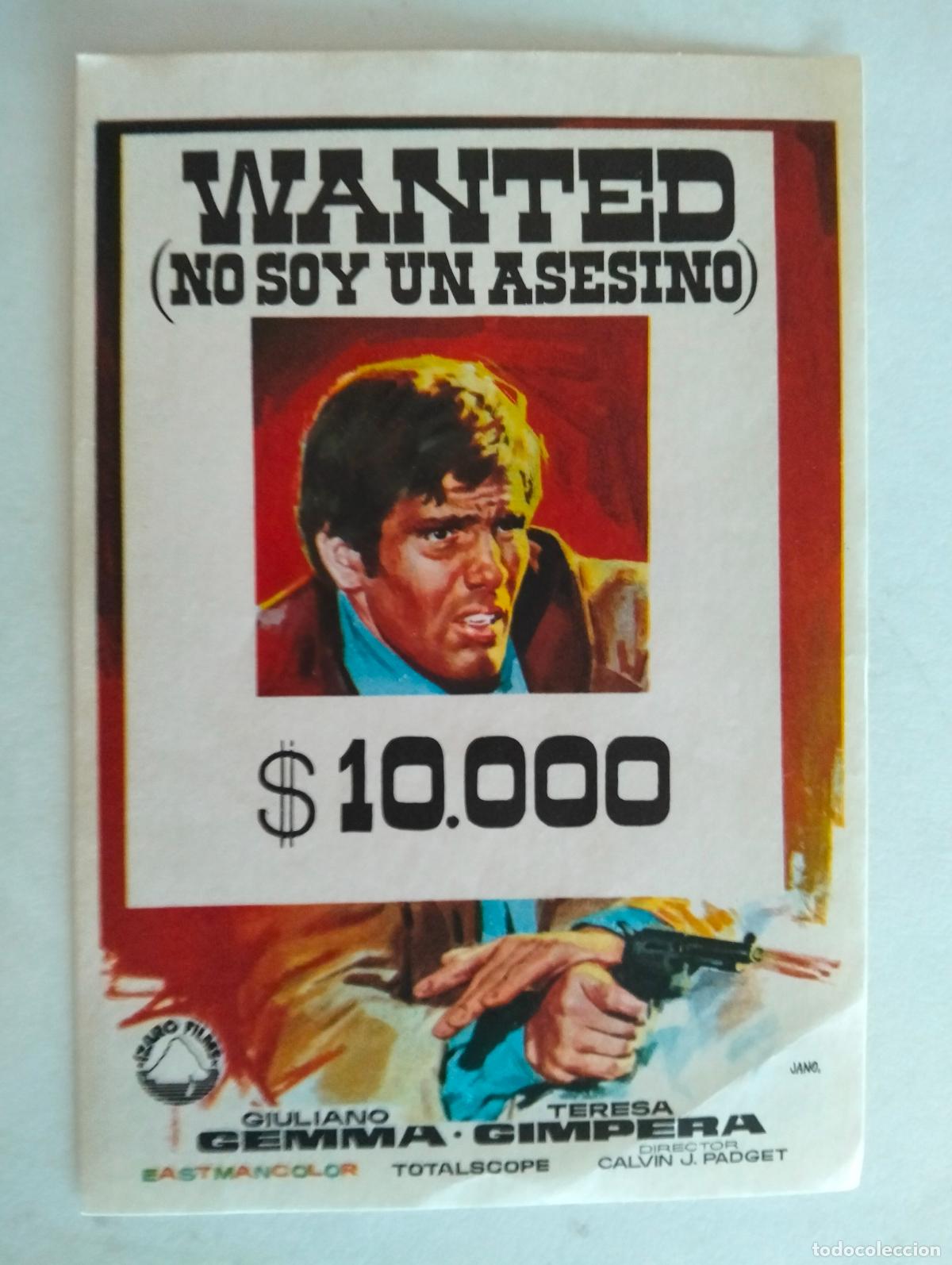 Cine: FOLLETO DE CINE, WANTED, NO SOY UN ASESINO