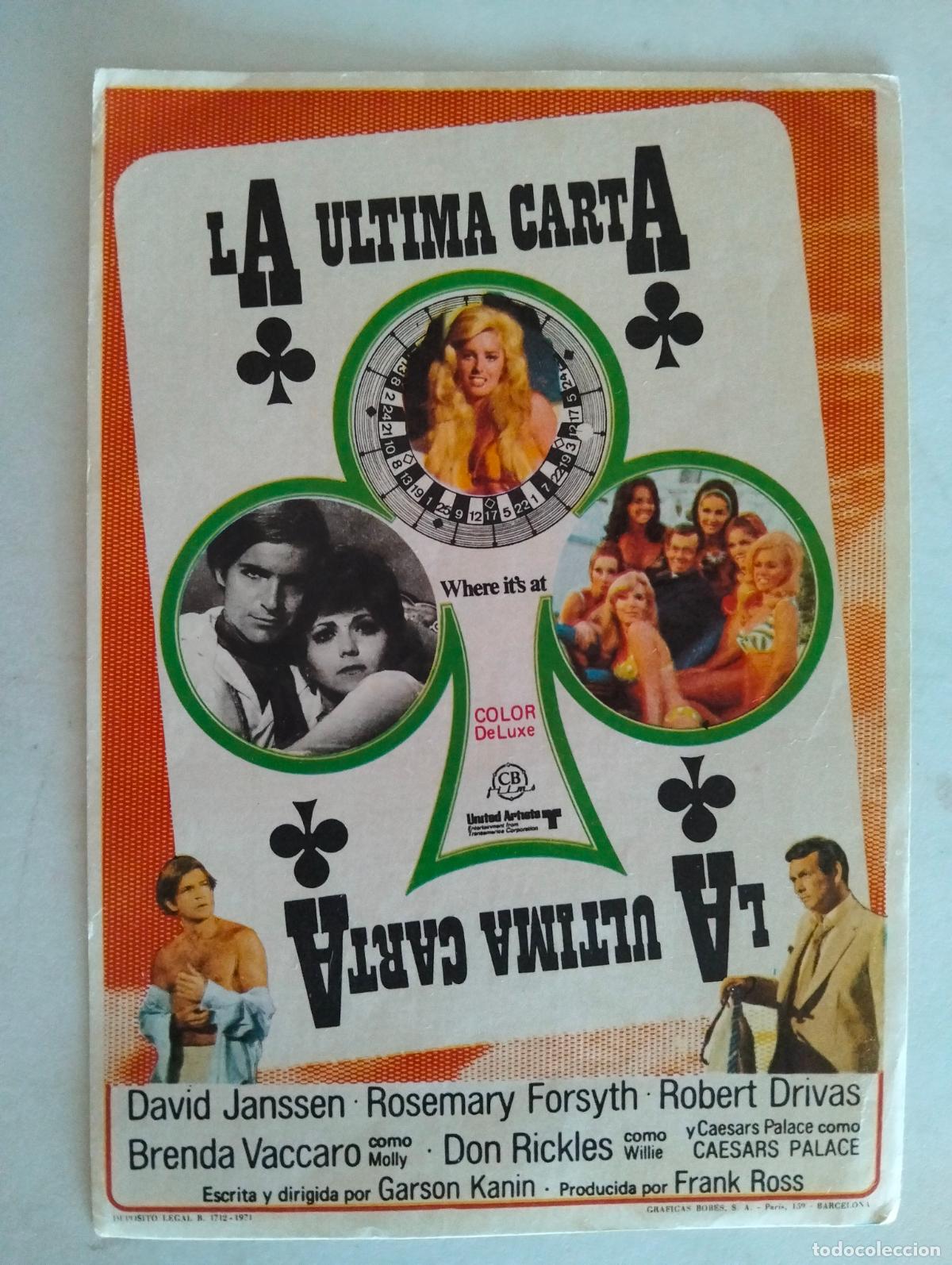 Cine: FOLLETO DE CINE, LA ULTIMA CARTA