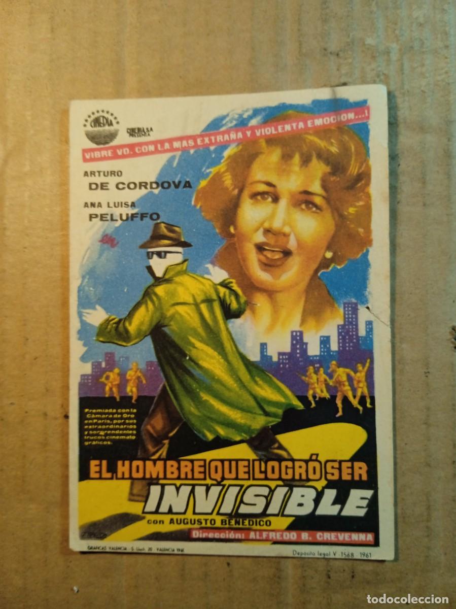 Cinema: FOLLETO DE MANO SIN PUBLICIDAD EL HOMBRE QUE LOGRO SER INVISIBLE