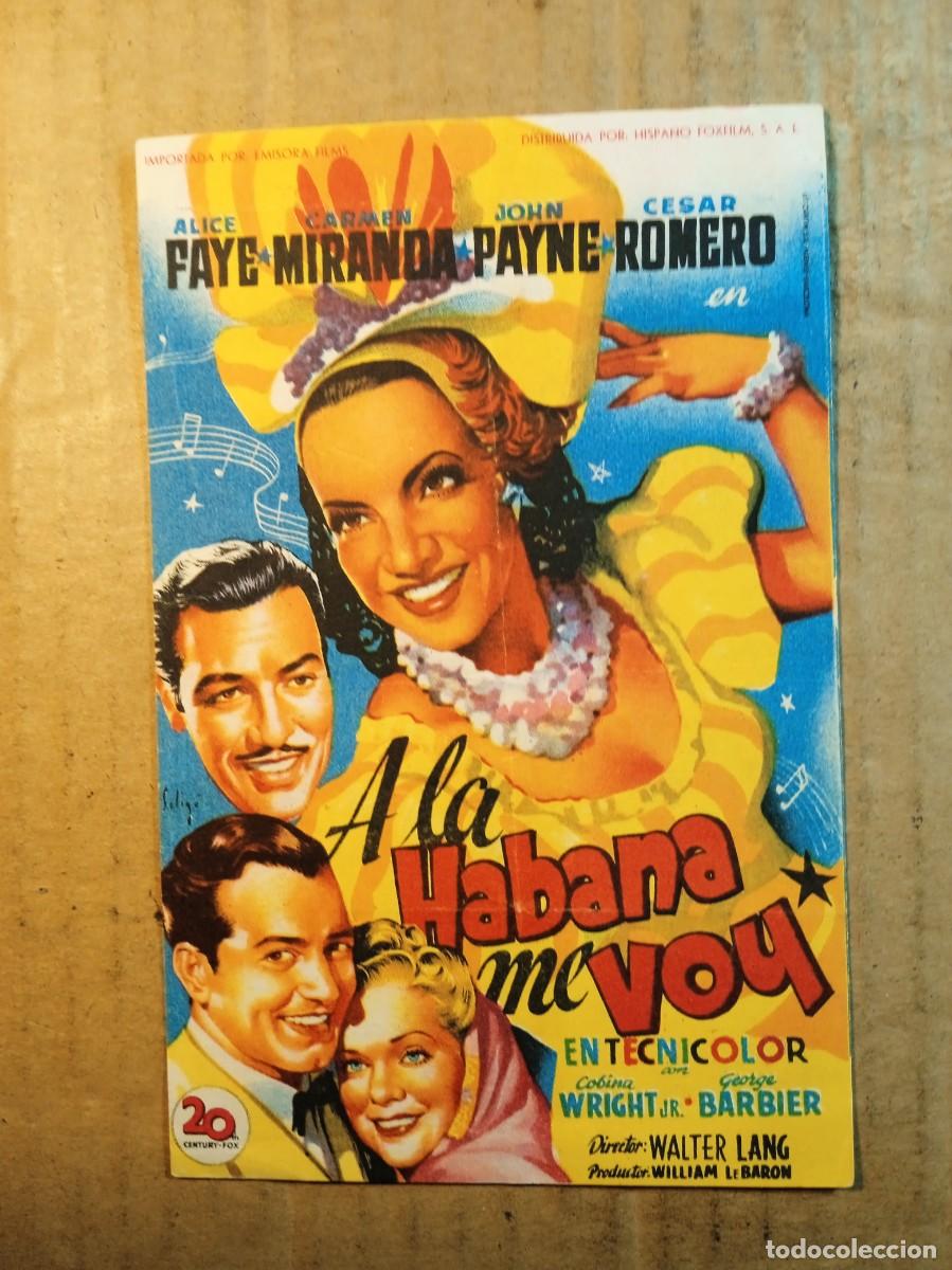  Foglietti di film di film antichi di cinema: FOLLETO DE MANO SIN PUBLICIDAD A LA HABANA ME VOY