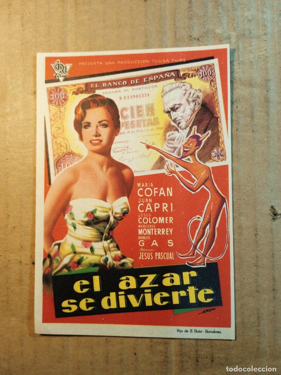  Flyers Publicitaires de films Anciens: FOLLETO DE MANO SIN PUBLICIDAD EL AZAR SE DIVIERTE