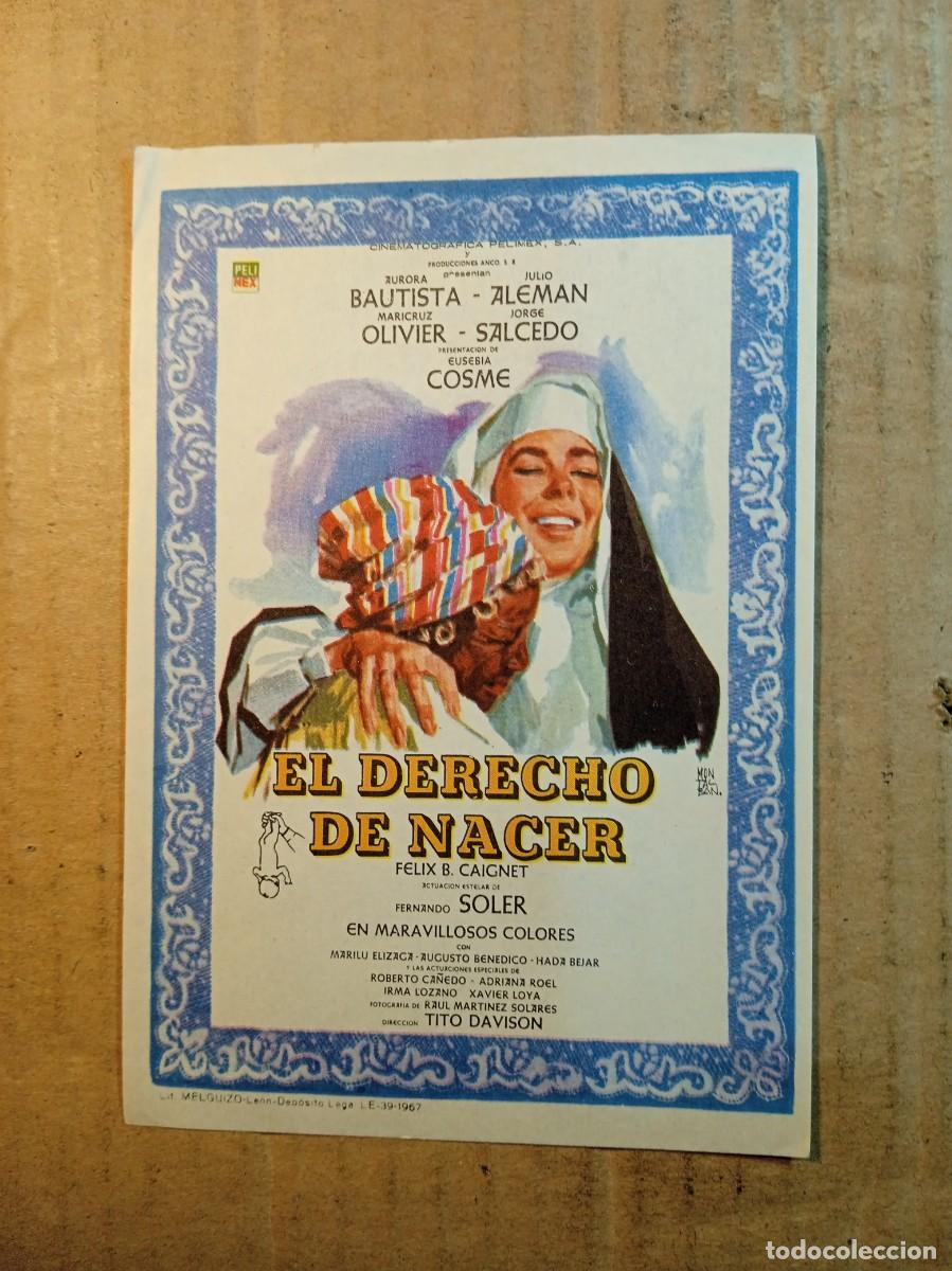  Flyers Publicitaires de films Anciens: FOLLETO DE MANO SIN PUBLICIDAD EL DERECHO DE NACER