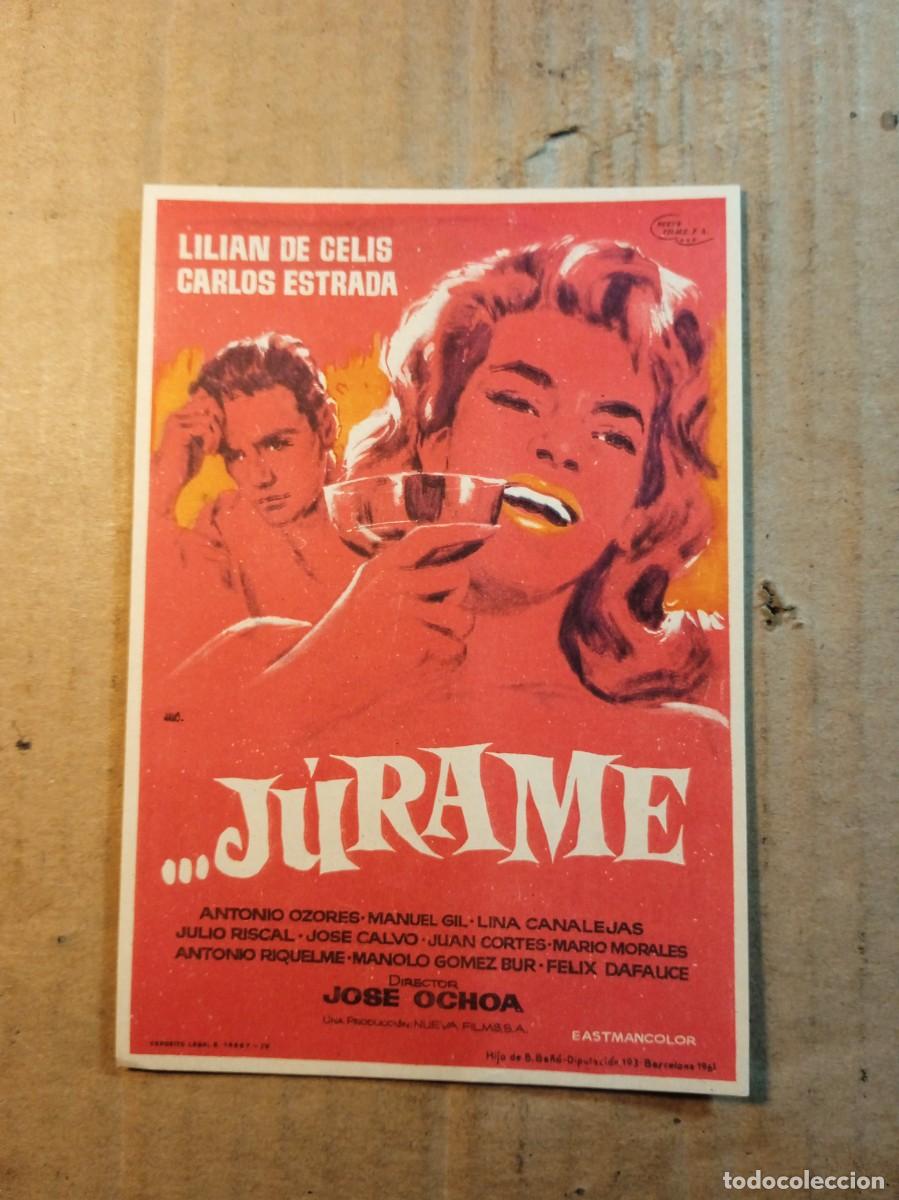  Flyers Publicitaires de films Anciens: FOLLETO DE MANO SIN PUBLICIDAD ...JURAME