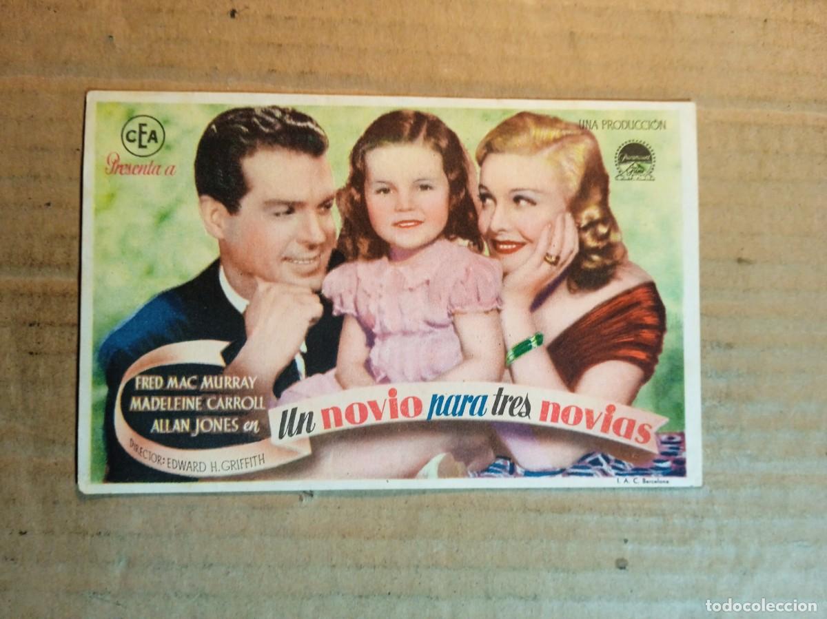  Flyers Publicitaires de films Anciens: FOLLETO DE MANO SIN PUBLICIDAD UN NOVIO PARA TRES NOVIAS