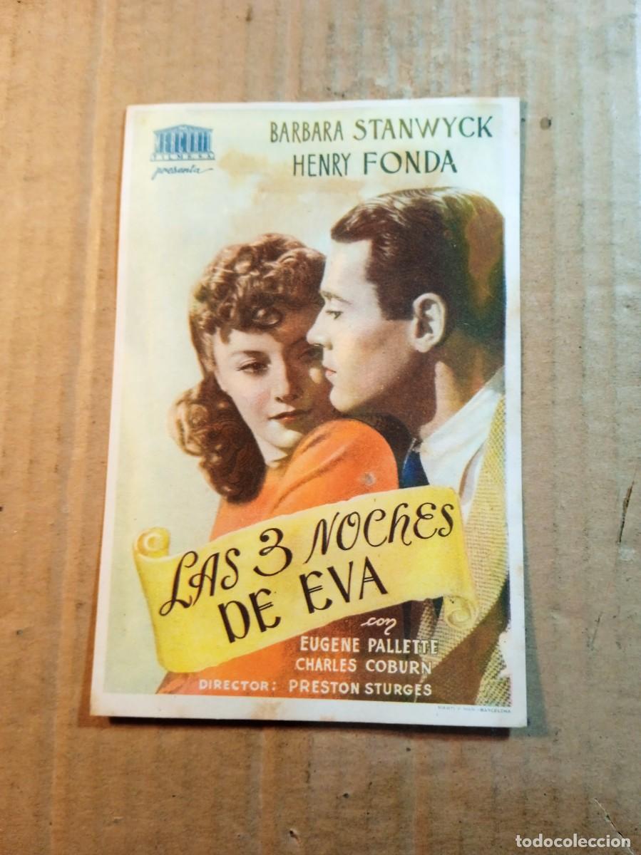 Cine: FOLLETO DE MANO SIN PUBLICIDAD LAS 3 NOCHES DE EVA