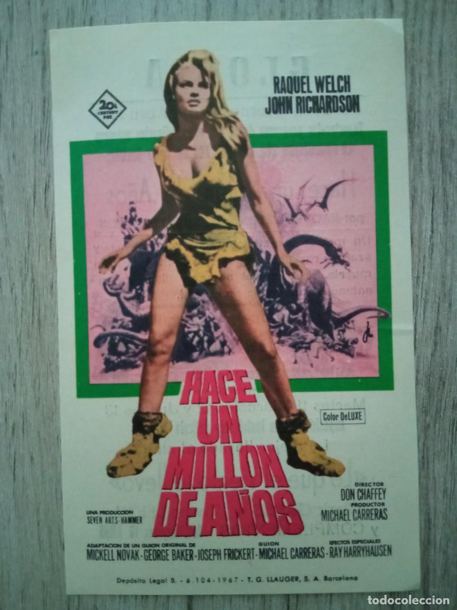Cine: HACE UN MILLON DE A&Ntilde;OS, RAQUEL WELCH, CINE GLORIA, ELDA, ALICANTE, 1967