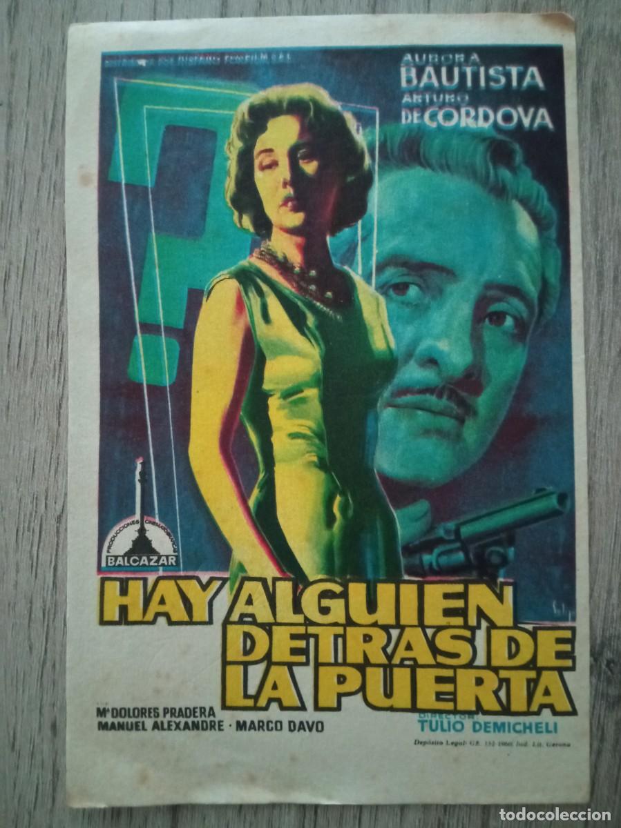 Cine: HAY ALGUIEN DETR&Aacute;S DE LA PUERTA, AURORA BAUTISTA, GLORIA CINEMA, ELDA, ALICANTE, 1961