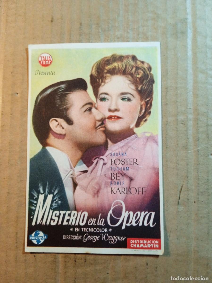 Folhetos de m&atilde;o de filmes antigos de cinema: FOLLETO DE MANO SIN PUBLICIDAD MISTERIO EN LA OPERA