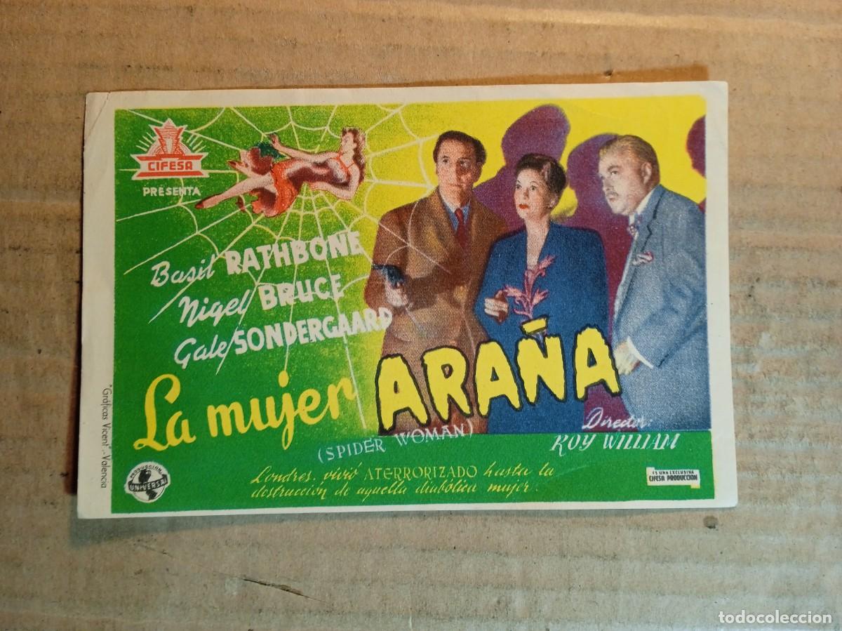Folhetos de m&atilde;o de filmes antigos de cinema: FOLLETO DE MANO SIN PUBLICIDAD LA MUJER ARA&Ntilde;A