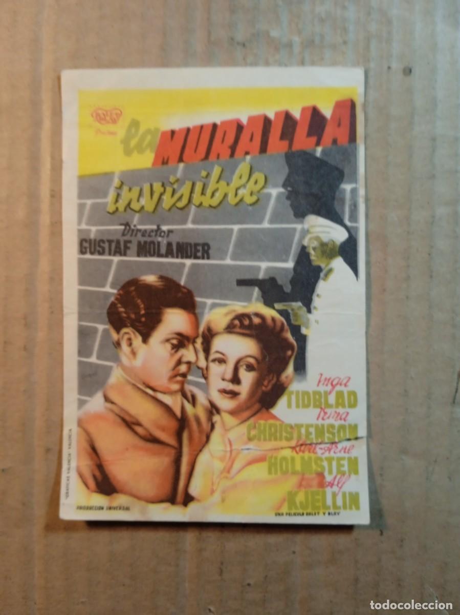 Folhetos de m&atilde;o de filmes antigos de cinema: FOLLETO DE MANO SIN PUBLICIDAD LA MURALLA INVISIBLE