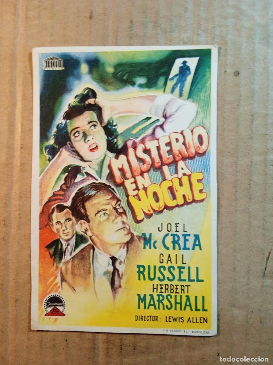 Cine: FOLLETO DE MANO SIN PUBLICIDAD MISTERIO EN LA NOCHE