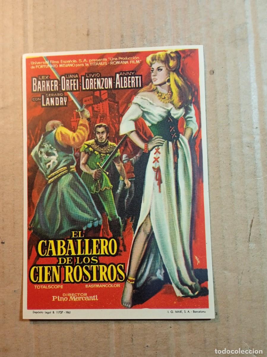 Cine: FOLLETO DE MANO SIN PUBLICIDAD EL CABALLERO DE LOS CIEN ROSTROS