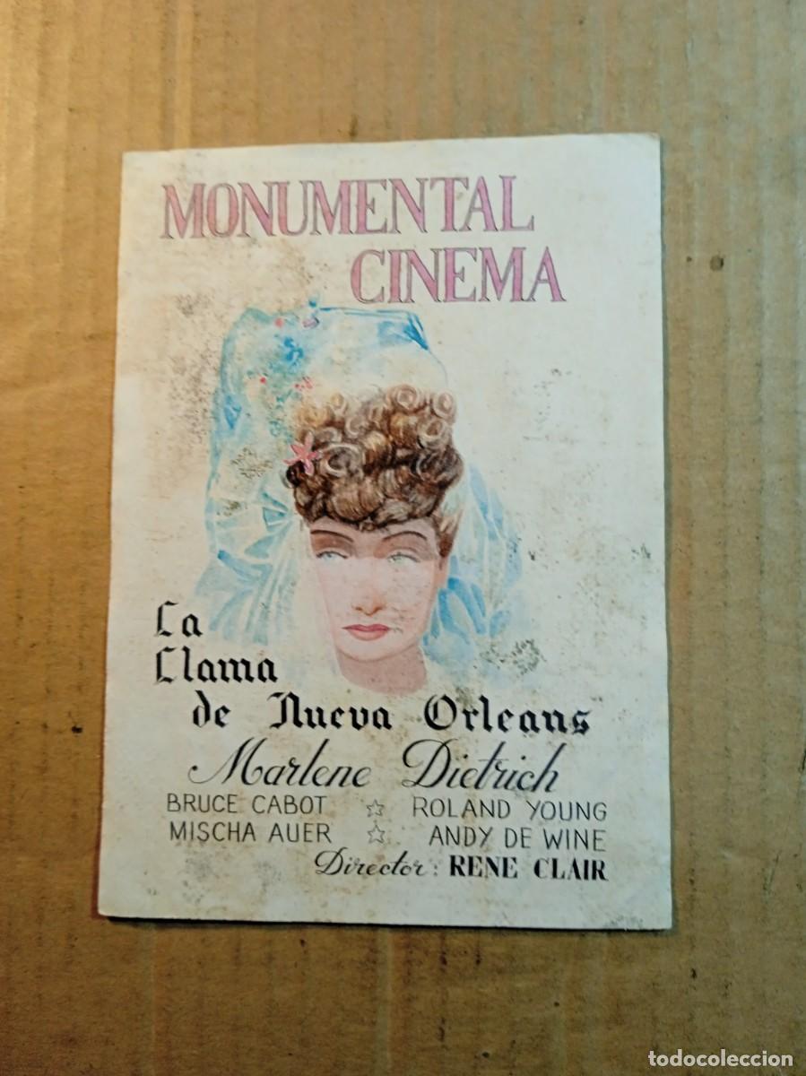  Flyers Publicitaires de films Anciens: FOLLETO DE MANO SIN PUBLICIDAD LA LLAMA DE NUEVA ORLEANS