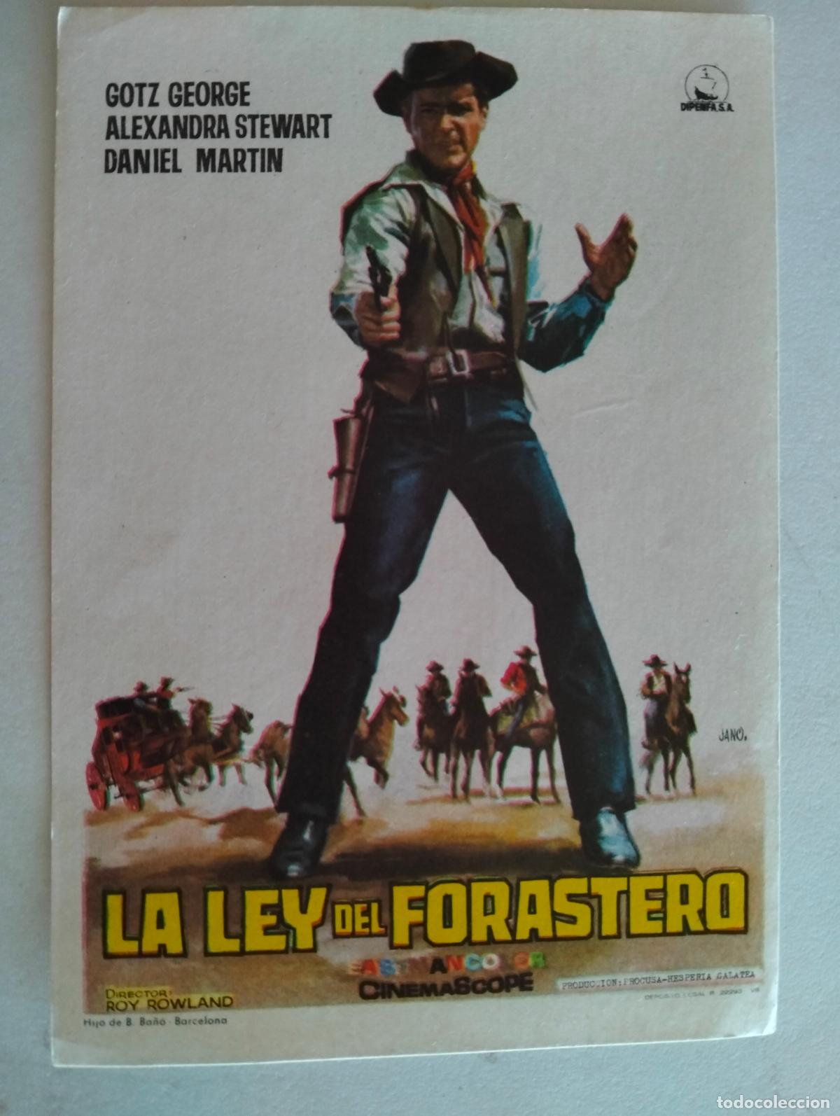 Cine: FOLLETO DE CINE, LA LEY DEL FORASTERO