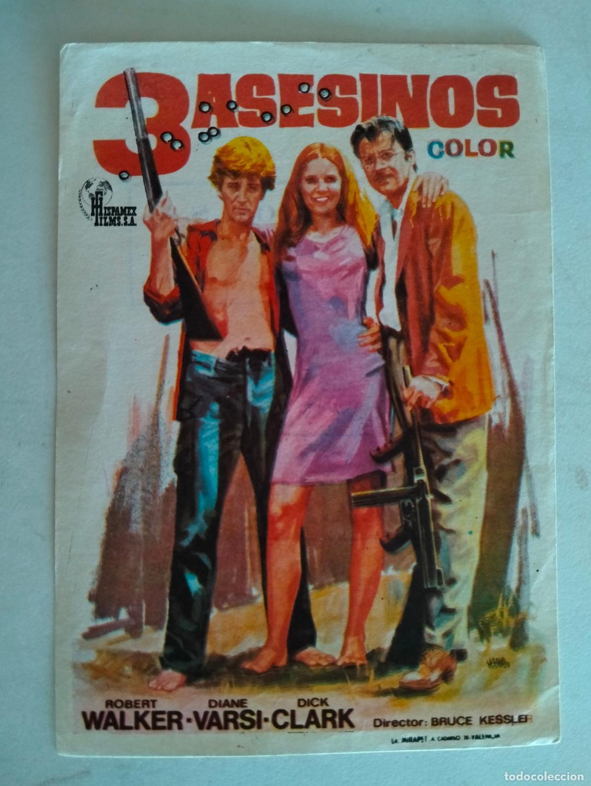 Cine: FOLLETO DE CINE, 3 ASESINOS