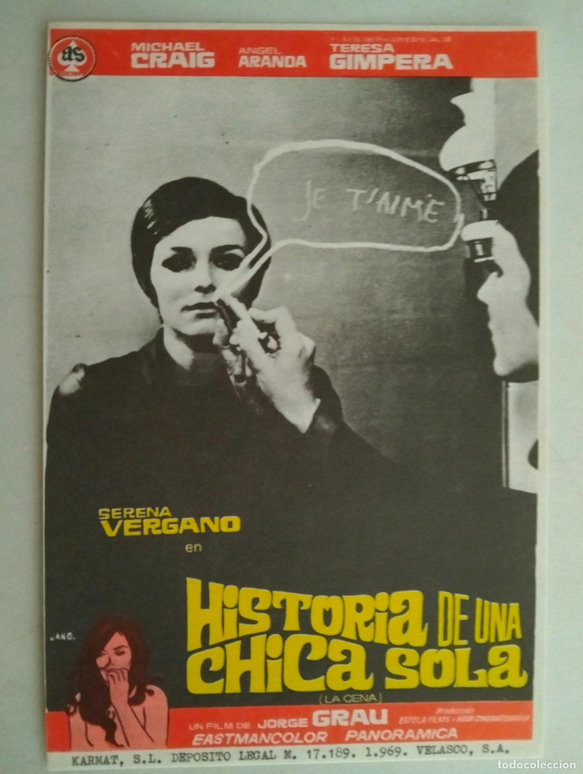 Cine: FOLLETO DE CINE, HISTORIA DE UNA CHICA SOLA