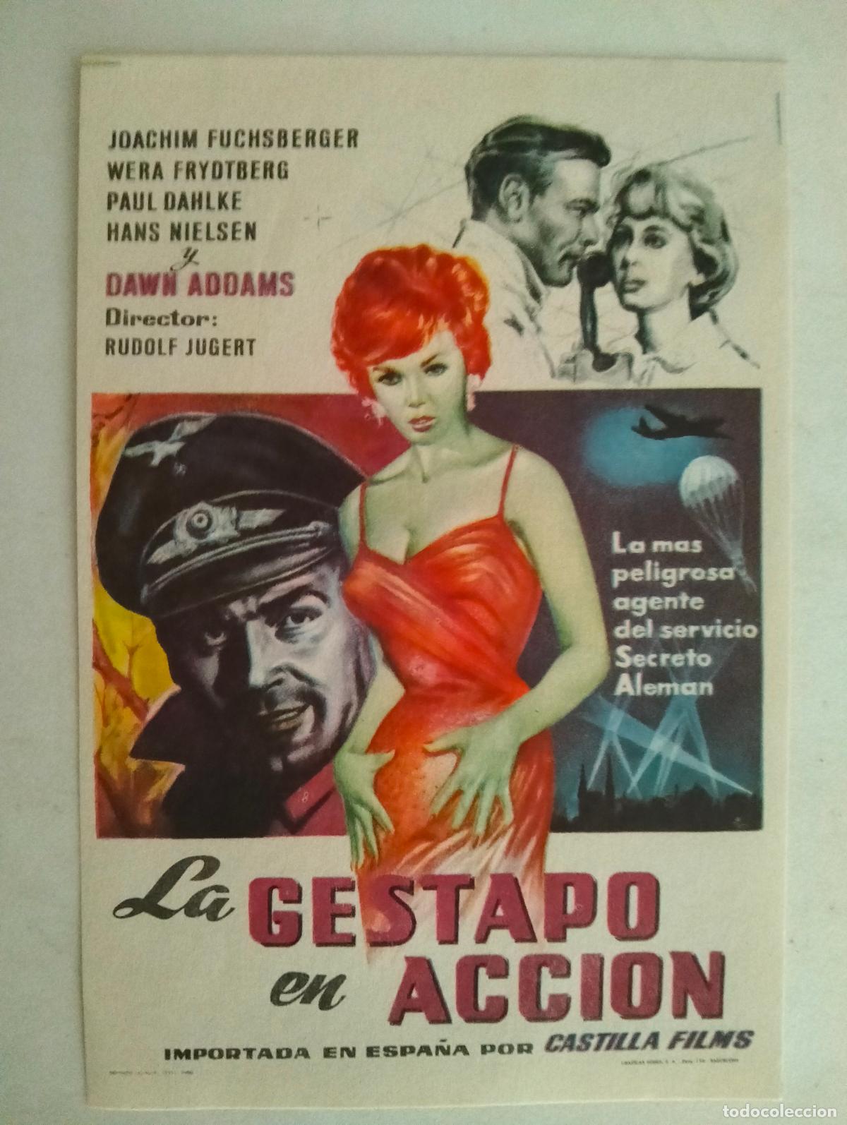 Cine: FOLLETO DE CINE, LA GESTAPO EN ACCION
