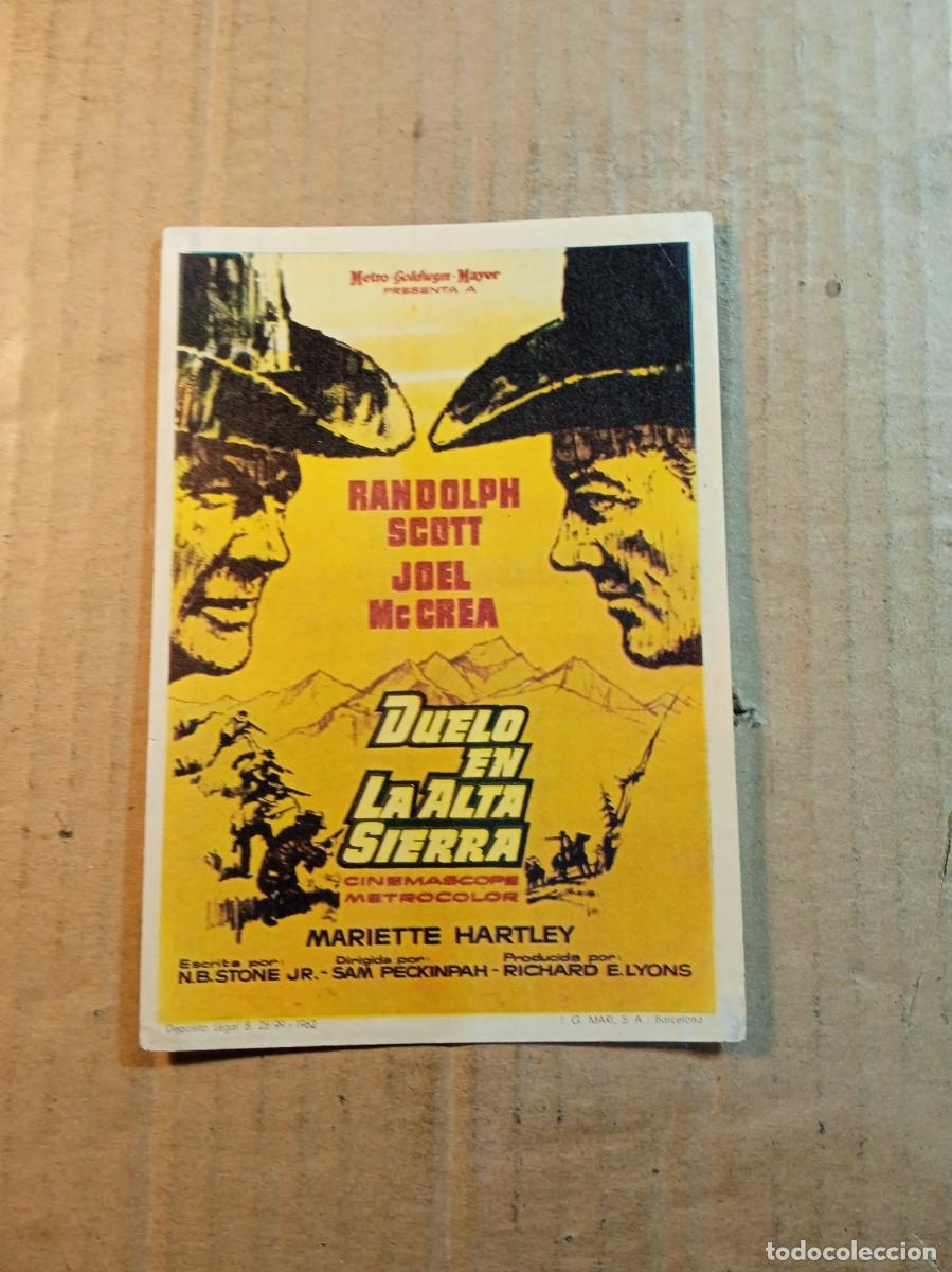 Cinema: FOLLETO DE MANO CON PUBLICIDAD DUELO EN LA ALTA SIERRA