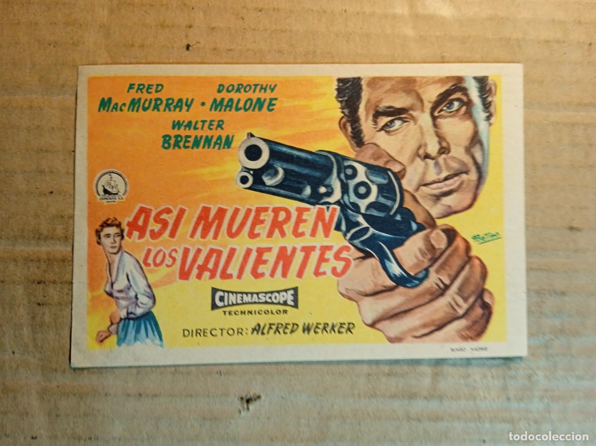 Kino: FOLLETO DE MANO CON PUBLICIDAD AS&Iacute; MUEREN LOS VALIENTES