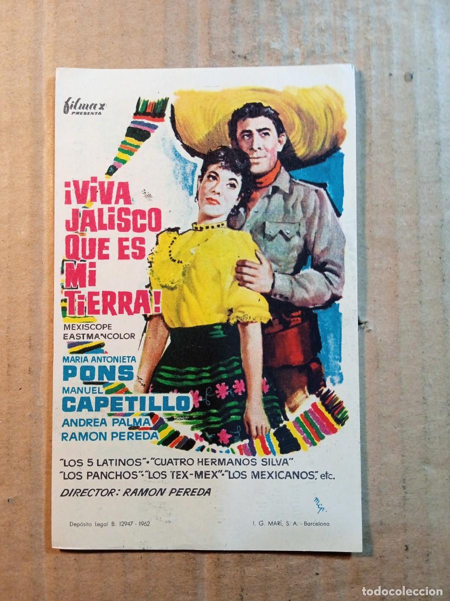 Cine: FOLLETO DE MANO CON PUBLICIDAD VIVA JALISCO QUE ES MI TIERRA